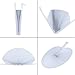 Pangda 24 Pack Folding Fans Round Paper Fans Assortment with Plastic Handle for Wedding Favor Party Bag Filler(White)