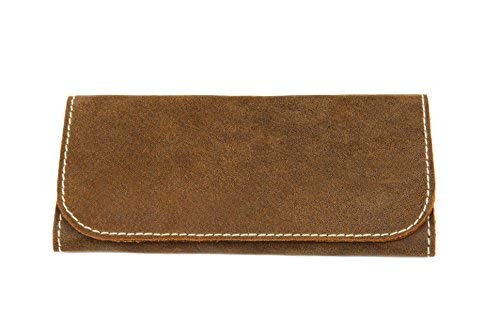 Soft Genuine Smoke Tobacco Pocket Pouch Case Real Leather Lining Rolling Pocket (Tan)