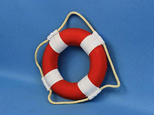 Vibrant-Red-Decorative-Lifering-With-White-Bands-6-Life-Preserver-Decoration Vibrant-Red-Decorative-Lifering-With-White-Bands-6-Life-Preserver-Decoration