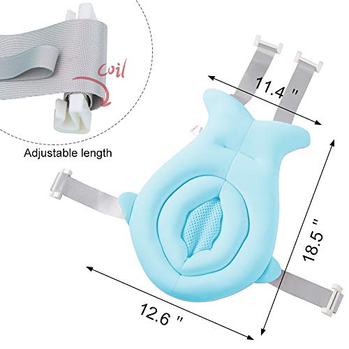 Baby Bathtub, Foldable Infant Bath Tubs with Cushion, Collapsible Comfort Tub for Newborns Toddler with Bathing Support