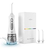 Anjou Cordless Water Flosser, Professional, Dental Irrigator, Portable and Rechargeable, IPX7 Waterproof, 4 Modes, Water Flossing with Easy-to-Clean Water Reservoir, Anti Leakage Design, 200ml