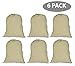 Accent Home 100% Premium Cotton Canvas Printable Laundry Draw String Plain Bag 6 Pc Pack EXTRA LARGE 28x36