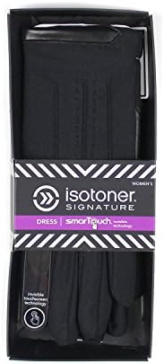 ISOTONER WOMENS SIGNATURE DRESS INVISIBLE SMARTOUCH THERMAFLEX LINED GLOVES (XS/SM, Black in Box)