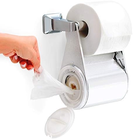 Tidymates Flushable Wipes Snap in Dispenser [Standard Starter Kit] for Chrome Toilet Paper Holder + 50 Soft Wet Wipes with Aloe, Fragrance & Alcohol Free, Center Pull Septic Safe 100% Biodegradable