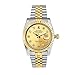 Topwatch Sangdo Men's with Diamond Round Gold Stainless Steel Automatic Mechanical Watches