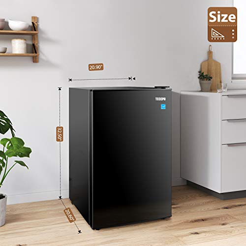 TECCPO Mini Fridge TAMF33, 4.5 Cu.Ft Mini Fridge with Freezer, Energy