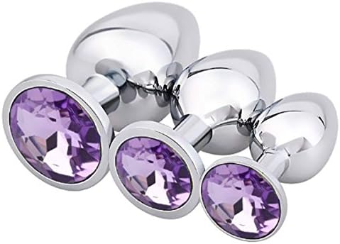 Yarachel 3PCS Stainless Steel Jeweled Sexy Stimulation Toys for Adult (Blue)