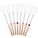 Marshmallow Roasting Sticks,Extendable Smores skewers, 11-32 Inches Fire Pit Accessories, Free Pouch, for Camping, Campfire & Outdoor Cooking Kit.Set of 8 Pcs