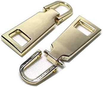 yuankai Pack of 6 Zipper Replacement Pull Tab Fixer Repair Zip for Jacket Luggage Backpacks Purses 38mm 1.5" Metal #5 Gold