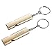 Noopel Emergency Survival Whistle Double Tubes Safety Whistle 2 Pack with Keychain for Boating Outdoor Camping Hiking Hunting Sports Dog Training (2 Pack Gold)