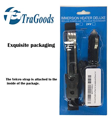 image for TraGoods Portable Car Water Coffee Heater, 12V 150W Black portable wat