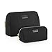 CHICECO Handy Cosmetic Pouch Clutch Makeup Bag Black (Small+Large)