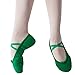 MSMAX Kids Canvas Ballet Shoes Women Ponite Dancing Flats Green 13 M US Little Kid