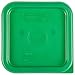 Cambro 4SFSCW135 4 Qt. Clear Square Polycarbonate Food Storage Container with SFC2452 Kelly Green Lid