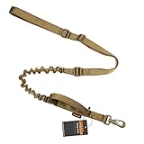 EXCELLENT ELITE SPANKER Tactical Bungee Dog Leash Military Adjustable Police Dog Training Leash Elastic Leads Rope with 2 Control Handle(COB)