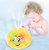 Sopu Spray Water Baby Bath Toy, Waterproof Light-up Induction Sprinkler Toys Kids Bathtime Fun Toys with Colorful Lights & Automatic Spray Water Function Bathtub Toy for Toddlers Infant (Yellow)