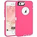 MAXCURY for iPhone 6 Plus Case, iPhone 6s Plus Case for Girls, Heavy Duty Shockproof Case for Women, Built-in Screen Protector Protective Phone Cover for 6 Plus/6s Plus (Rose/White)