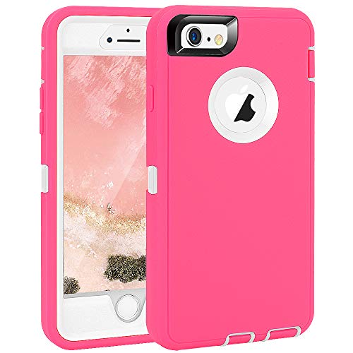 Maxcury Crosstreesports iPhone 6 Case iPhone 6s Case Heavy Duty Shockproof Series Case for iPhone 6/6S (4.7")-V2 with Built-in Screen Protector Compatible with All US Carriers - Rose and White