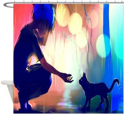 tmallziy Custom Space Nebula Universe Cat Shower Curtain Stylish Custom Waterproof Polyester Fabric Bathroom Shower Curtain 60 X 72.