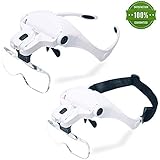 Headband Magnifier LED Illuminated Head Magnifying Glasses 1.0X/1.5X/2.0X/2.5X/3.5X