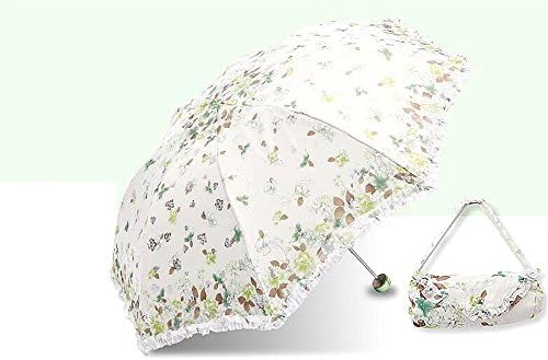 Biscount Green Lace Parasol Rose Flower Umbrella Rain Women Embroidery Folding Umbrella Sun Shade Anti-uv Girls Women Holiday Gift
