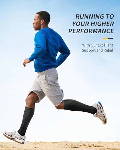 CAMBIVO Compression Socks for Women & Men 2 Pairs, Flight Socks Compression Stockings Running Socks for Calf & Ankle Support, Sports, Flying, Maternity Pregnancy, Nurses, Travel