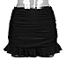COCOSHIP Black Lady's Solid Skirted Bikini Bottom Ruched Shirred Skirt Swimdress with Panty 12(FBA)