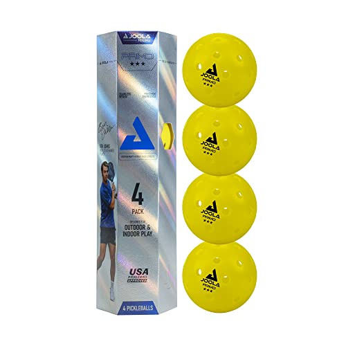 JOOLA Primo Pickleball Balls 4 Pack of 3 Star Tournament Indoor and Outdoor Pickleball Balls