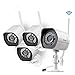 Zmodo Wireless Security Camera System (4 Pack) , Smart Home HD Indoor Outdoor WiFi IP Cameras with Night Vision, 1-month Free Cloud Recording (Renewed)