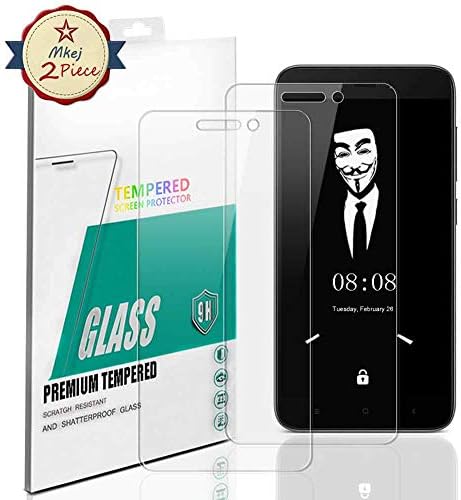 Mkej [2-Pack] Screen Protector for Xiaomi Redmi 4A, 2.5D Tempered Glass, Anti-Fingerprint, Anti Shatter, Scratch Resist, No-Bubble, 9H Hardness Crystal Protective Film Guard Cover