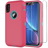 for iPhone XR Case with 2 x Screen Protector, Heavy