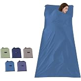 SOMOYA Sleeping Bag Liner Lightweight Portable Foldable Travel Sheet Sack | Breathable Liner for Backpacking,Hotels and Hostels,BusinessTrips,Camping;3 Sizes,Reusable Washable Bedding