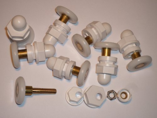 Lot de 8 roulettes pour porte de douche coulissante AM32-25-8