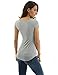 PattyBoutik Women Crochet Lace Inset Cap Sleeve Blouse (Light Gray and Gray Small)