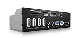 EZDIY-FAB 2-Port USB 3.0 USB 2.0 HUB Power ESATA HD Audio All in-1 5.25 inch Metal Optical Drive Bay Front Panel Card Reader