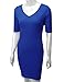 Doublju Womens Plus-size Short Sleeve V-neck Rib Cotton Knit Casual Dress