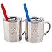 Housavvy Rabbit Stainless Steel Kids Cups with Lids and Straws,2 Pack of 10 Oz