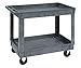 Lakeside 2523 Deep Well Utility Cart, Plastic, 2 Shelves, 500 lb. Capacity, Gray