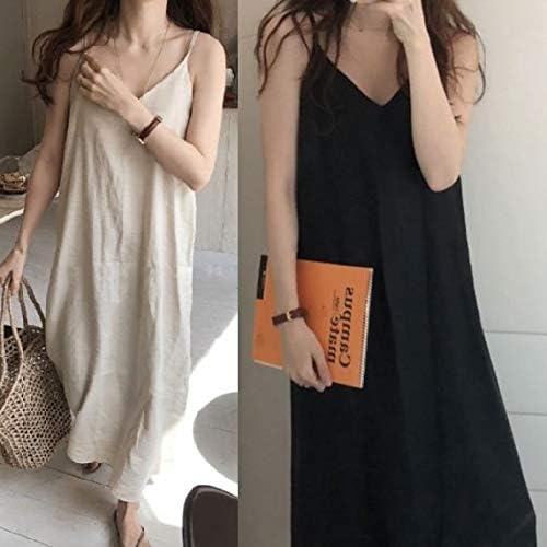 Amazon Co Jp キャミソールワンピース カジュアル 夏ワンピ ロング プチプラ 韓国ファッション ベージュ 服 ファッション小物