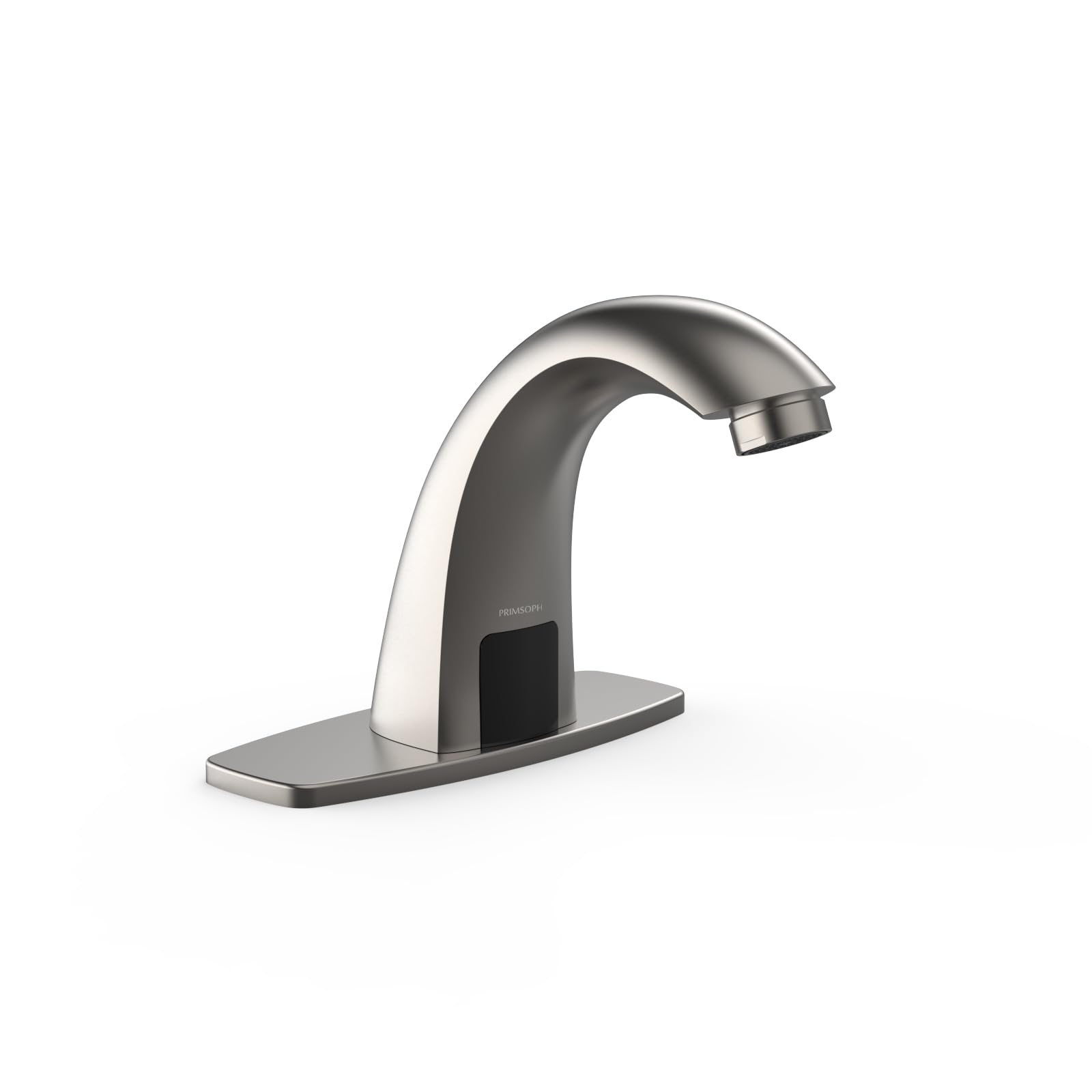 Photo 1 of PRIMSOPH Automatic Motion Sensor Hands Free Electronic Infrared Smart Commercial Touchless Bathroom Sink Faucet with Cover Plate Temperature Mixer Battery or Plug-in Powered Brushed Nickel
