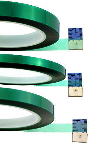 5-Pack-Green-Polyester-Hi-Temp-Masking-Tape-Multi-Sized-Value-Bundle-14-13-12-34-1-Tape-with-Silicone-Adhesive-Ideal-for-Painting-Powder-Coating-Anodizing-Applications