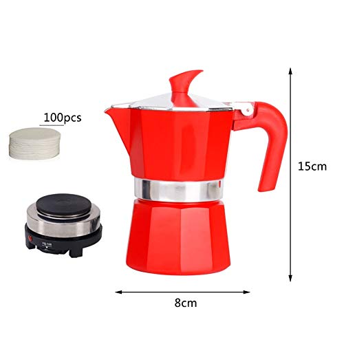 DYB Espressokocher Moka Pot Italian Concentrat Coffee Pot Kleines Home Office Make Kaffeegerät mit Heizofen – Bild 3
