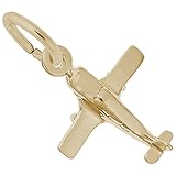 10k Yellow Gold Airplane Charm, Charms for