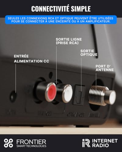 WiFi Internet Radio Tuner, Dab Plus FM Radio Adapter, Bluetooth 5.2 | MAJORITY Robinson | Spotify Connect | Dab Tuner for HiFi System | Color Screen, Remote Control | Active Speaker Required