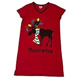 Lazy One Women's Moosletoe V-Neck Nightshirt