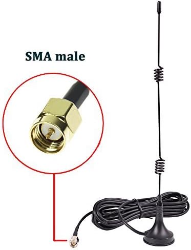 HD Wireless Security Camera Video Antenna Extension with Magnetic Stand Base for CCTV Security Camera/IP Camera, SMA Male Connector, 10ft RG174 Cable