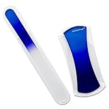 Czech Crystal Glass Bow Ergofile Set by Bona Fide Beauty - File and Shape Nails Comfortably & Efficiently - Gentle Manicure Nail Care for Personal & Professional Use