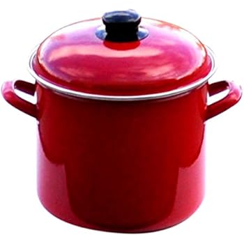 Uniware 5007-18 Enamel Deep Pots, 3.7 L, Red
