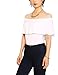 May&Maya Women's Off Shoulder with Ruffle Overlay Bodysuit (Small, White)