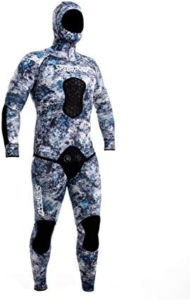 SpearPro Open Cell Freediving and Spearfishing Neoprene Wetsuit โ Deep Passion Blue Camo (Choose Between 1.5mm, 3mm, and 5mm)